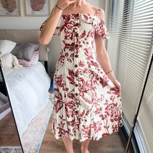 Floral anthro button down dress